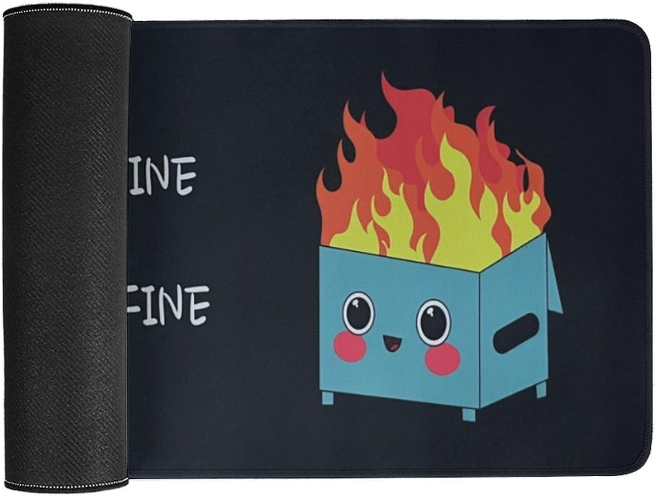 Dumpster on Fire Black Funny Mouse Pad Large Extended Computer Full Desk Pad 23.6x11.8 inch Computer Mouse Mat Keyboard for Home Office Gaming