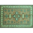 thumbnail image 1 of Ahgly Company Indoor Rectangle Persian Turquoise Blue Traditional Area Rugs, 2' x 5', 1 of 4