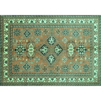 Ahgly Company Machine Washable Indoor Rectangle Persian Turquoise Blue Traditional Area Rugs, 5' x 7'
