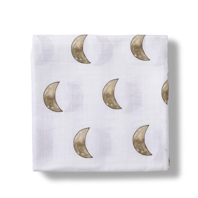 Moonjax Couverture d'Emmaillotage en Mousseline de Coton, Moons