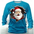 thumbnail image 3 of RXMEKW Haut à Manches Longues Imprimé de Noël Col Rond pour Hommes, Chemise Décontractée en Polyester, Vert Taille g, 3 of 3