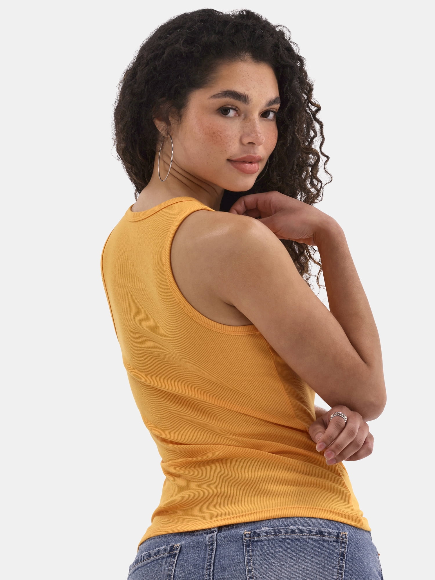 No Boundaries Ribbed High Neck Tank Top, Women's
