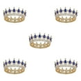 thumbnail image 1 of ZheElen Alloy Durable And Non-deforming Rhinestone For Wedding Or Cosplay Family Wedding Hair Crown Gold  + sapphire 5Set, 1 of 6
