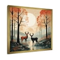 thumbnail image 2 of Designart "Deer Family in Green and Orange Serenity III" Animals Framed Wall Art Decor - Modern Orange Deer Landscape Bedroom Framed Canvas Wall Art, 2 of 6