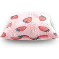 thumbnail image 4 of GZHJMY Strawberry Pink Floral Pillow Cover 20 x 20 Inch, Soft Decorative Cushion Case Square Throw Pillow Cover for Sofa Living Room Couch Home Decor, 4 of 7