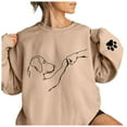 thumbnail image 1 of HNMKIU Hauts pour Femmes Chandail en Molleton Imprimé Surdimensionné Col Rond Manches Longues Chandail, 1 of 4