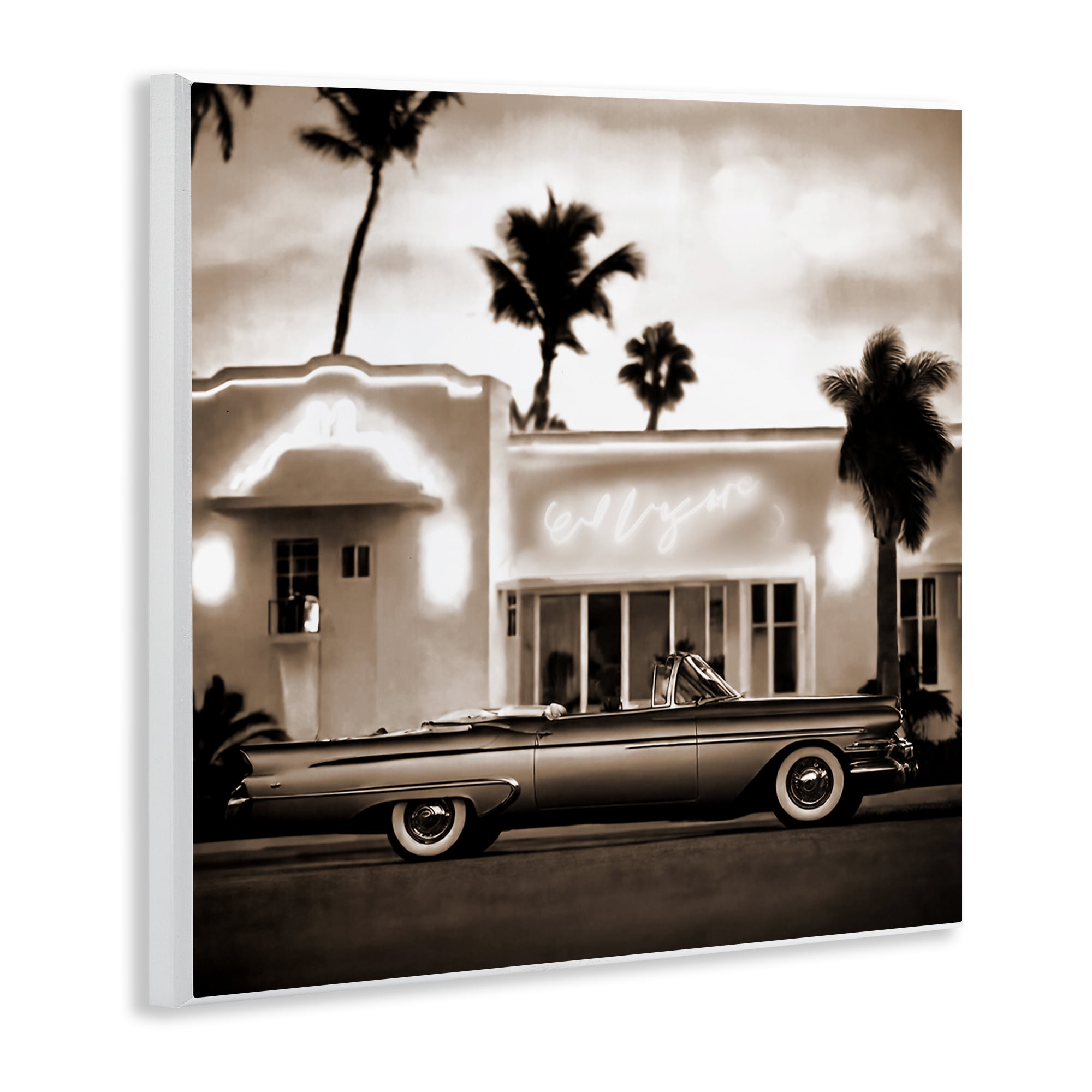 Stupell Industries Sepia Classic Car Transportation Painting Unframed Art Print Wall Art, 12 x 12