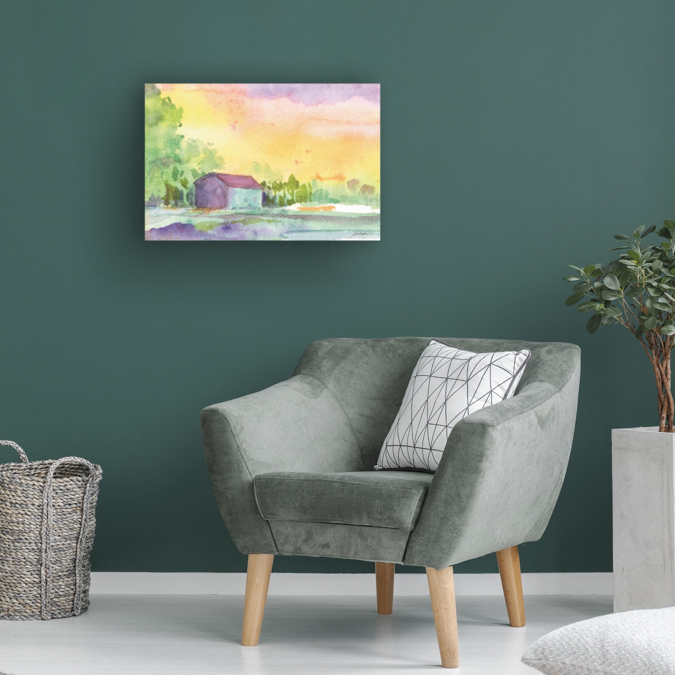 Canvas Wall Art - Sheila Golden 'Boathouse 2' Wall Art for Living Room, Bedroom, or Office Décor by Trademark Fine Art - 19 x 12 Inches