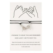 Whoamigo 2 Pcs/set Pinky Promise Distance Matching Bracelets for Couples Best Friend,Valentine's Day Gift Preparation