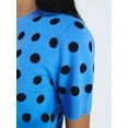 thumbnail image 3 of Free Assembly Women's and Women's Plus Cozy Yarn Shrunken Sweater Tee with Short Sleeves, Solid & Print, Lightweight, Sizes XS-4X, 3 of 5