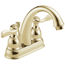 Delta Windemere Two Handle Centerset Bathroom Faucet in Polished Brass B2596LF-PB
