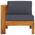 thumbnail image 2 of vidaXL Middle Sofa with 1 Armrest Dark Grey Solid Acacia Wood, 2 of 5
