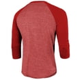 thumbnail image 3 of Men's Majestic Threads Scarlet San Francisco 49ers 2023 NFC Champions Tri-Blend Raglan 3/4-Sleeve T-Shirt, 3 of 3
