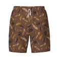 thumbnail image 4 of Lsque Mens Swim Trunks Autumn Pinecone Plants Pattern - Bathing Suit Compression Liner - Beach Swim Shorts Swimwear - (S-3XL) - Stretch Quick Dry -Large, 4 of 9