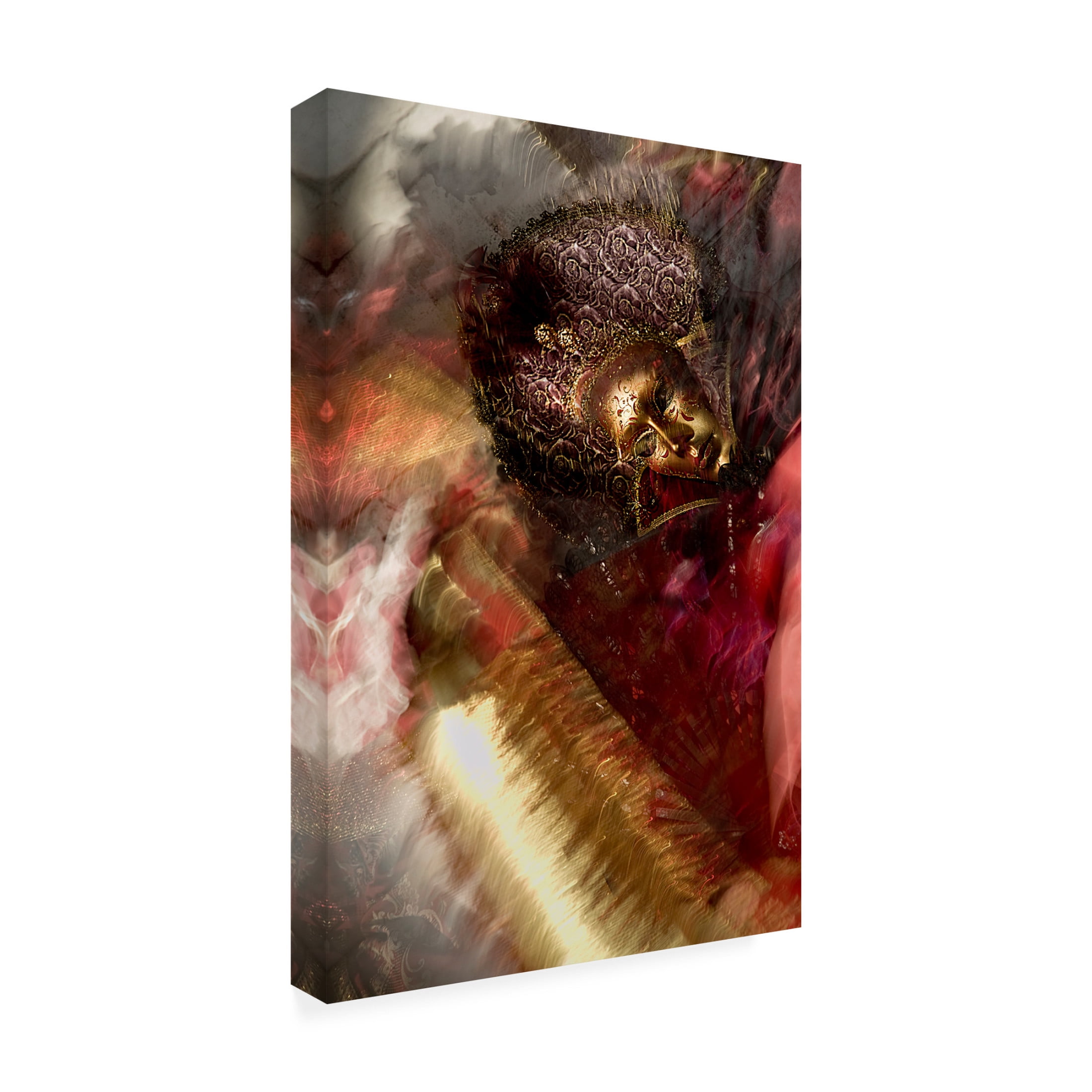 Canvas Wall Art - Milan Malovrh 'Gold In Red' Wall Art for Living Room, Bedroom, or Office Décor by Trademark Fine Art - 22 x 32 Inches