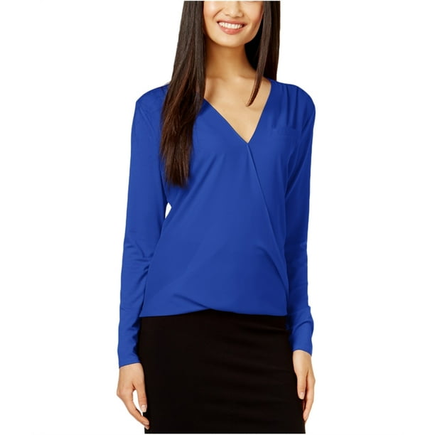 Blusa de punto con envoltura sintética Vince Camuto Azul Mediana