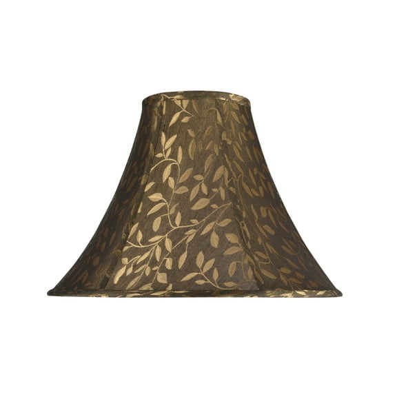 Aspen Creative 30046 Transitional Bell Shape Spider Construction Lamp Shade in Brown, 16" wide (6" x 16" x 12")