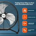 thumbnail image 3 of PAMI Floor Fan 18 inch Black – High-Velocity Metal Electric Fan with 3 Speeds & Adjustable Head Fans for Home & Office, 3 of 5