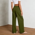 thumbnail image 6 of Wide Leg Trousers Women Lightweight Ruched Elastic Waist Comfy Pants with Pockets Summer Loose Pants for Women, 6 of 8