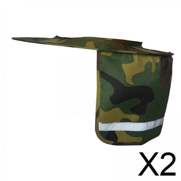 2x Cubierta De Sombrilla Para Cuello, Cubierta De Tapa De Tira Reflectante Para Golf, Pesca, Tenis, Camuflaje Verde