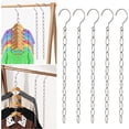 thumbnail image 1 of Percha para ahorrar espacio en el armario, 5 piezas (longitud 50 cm), organizador de armario de metal, cadena colgante de almacenamiento de espacio inteligente, percha mágica para ropa, organizador de, 1 of 5