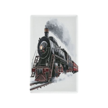 IAUYY Retardant PC Material Unused Outlet Cover Switch Plate Covers Easy DIY Installation with Screws Light Switch Cover Plate Steam Train