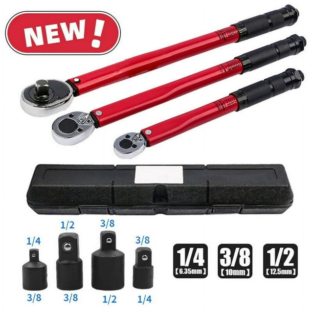 Torque Wrench 1/2 3/8 1/4-inch Drive Click Torque Wrench 2-210N. m
Precise Reversible Ratchet Torques Key Professional Bicycle Motorcycle Car Automotive Tool