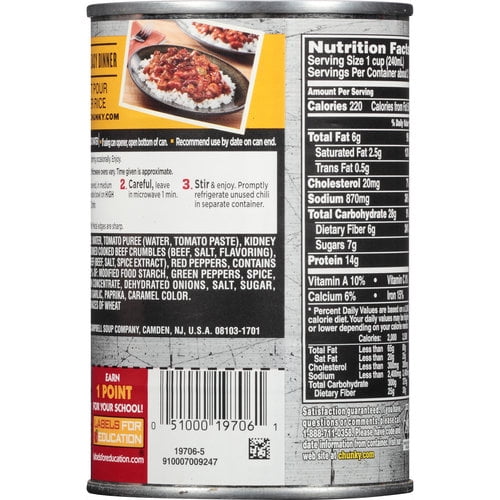 Campbell's Chunky Roadhouse Beef & Bean Chili, 15 oz