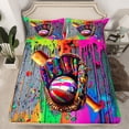 thumbnail image 3 of jejeloiu Baseball Queen Sheet Sets,Ball Sport Game Flat Sheet,Multicolor Splatter Ink Queen Fitted Sheet For Children,Microfiber Bedroom Decor,4pcs, 3 of 7