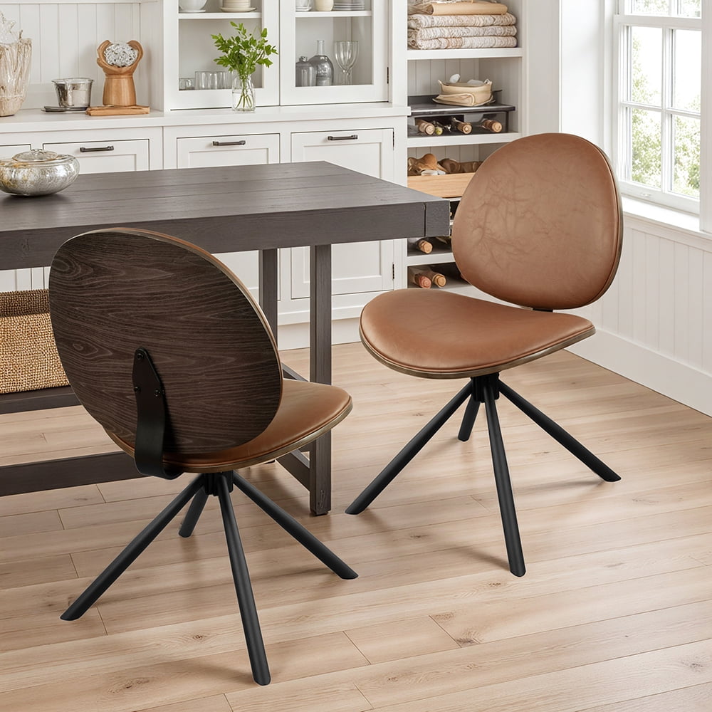 modern brown faux leather 180swivel product