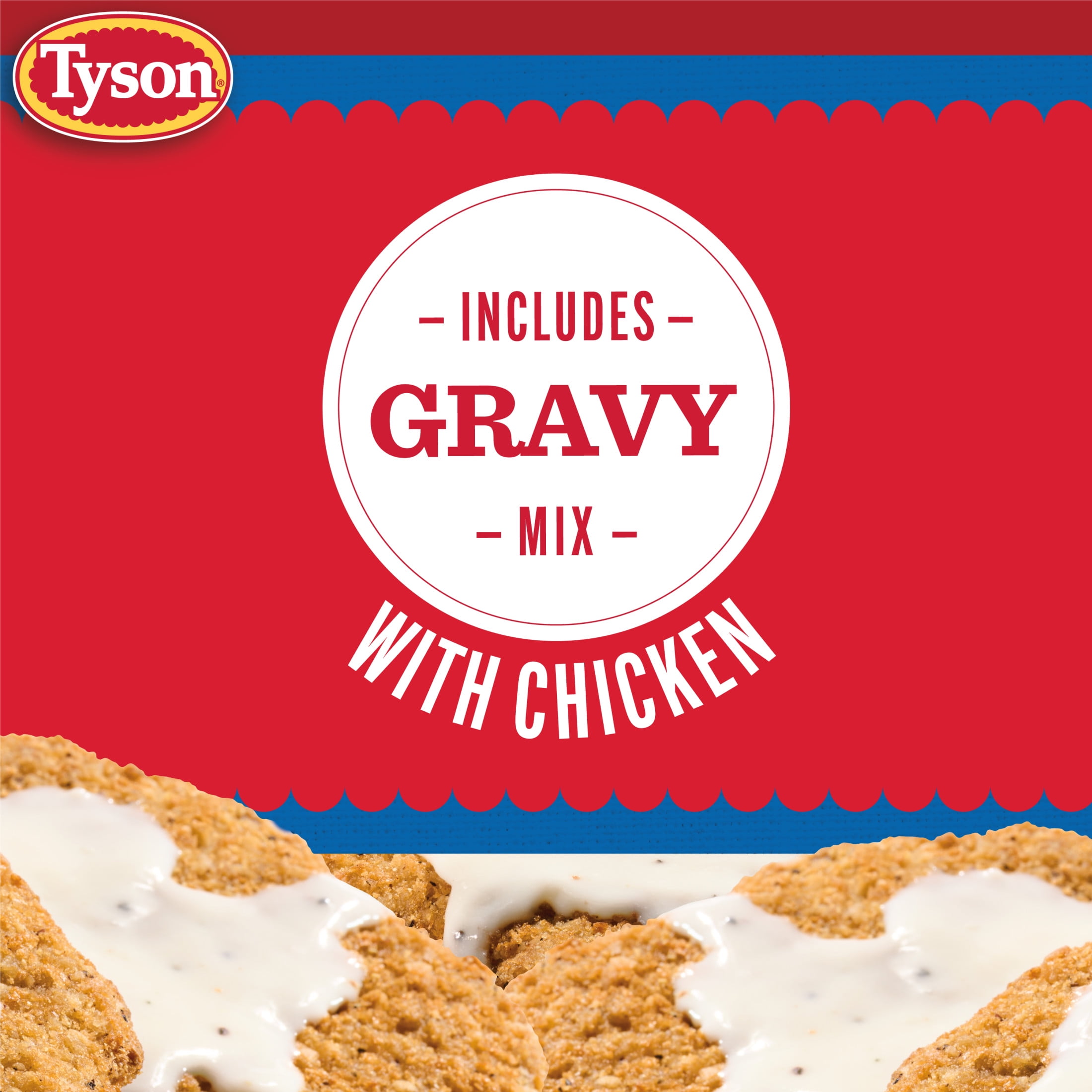 Tyson Country Fried Steaks with Gravy Mix, 22.75 oz (Frozen, Fully Cooked)