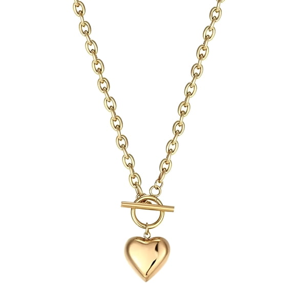 DESIGNICE 2026 New Chunky Pendant Necklace for Women,Thick Heart Charm Necklace,14K Gold Plated Chain Gifts on Birthday Valentines Day for Lover (With Delicate Package)