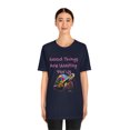 thumbnail image 4 of Good Things Are Waiting For Us Cute Rainbow Turtle Unisex Short Sleeve Tee, 4 of 8