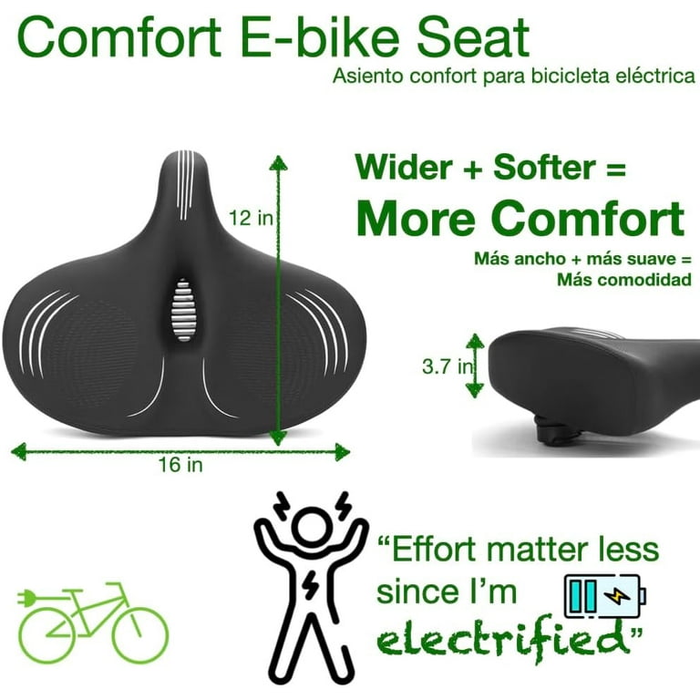 Plus Size Extra Wide E-Bike/Electric Bike Seat Comfort Ride, Ideal as  Bicycle Seats for Comfort Men or Women with Extra Comfort Needed.