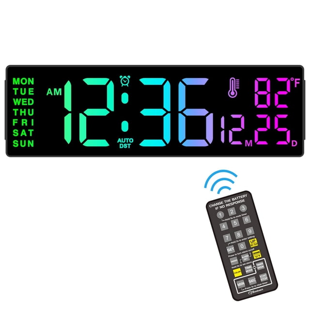 Reloj de pared digital Soobest de 14.2 pulgadas con temporizador y cambio de color