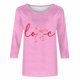 thumbnail image 5 of RKSTN Valentines Gift 3/4 Length Sleeve Womens Tops Oversized Crewneck Valentine Day Loves Heart Graphic Print Short Sleeve T Shirt Womens Casual Plus Size Round Neck Three Quarter Sleeve Tee Shirt, 5 of 6