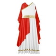 thumbnail image 3 of DPOIS Kids Girls Greek Toga Dress Ancient Roman Empress Dress Red 14, 3 of 5