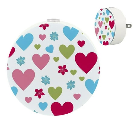 

YZUOUZY Bedside Lamps Night Lights Small Bedside Lamps Set of 2 Green Pink Blue Heart Flowers