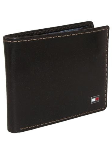 tommy hilfiger men's leather slim billfold wallet