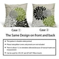 thumbnail image 6 of Black Green Pillow Covers 20x20 Inch Dahlia Flower Decorative Throw Pillows Modern Geometry Floral Outdoor Farmhouse Pillowcase Linen Square Cushion Case Decor for Home Sofa Couch Bed, Set of 2, 6 of 6