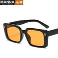 thumbnail image 4 of Hip Retro Sunglasses: Vintage Square Frames, Edgy Rivets, Urban Chic Sun Shades, 4 of 9