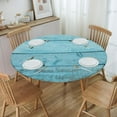 thumbnail image 4 of Wooden Elastic Fitted Edged Round Tablecloth Waterproof Anti-Shrink Soft Polyester Table Cloth Washable Table Cover for Banquet Home Indoor or Outdoor, Tablecloth Size 50"(Fit for 38.2"-42.1" Table), 4 of 4