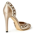 thumbnail image 4 of XYD Women Elegant Pearls D'Orsay Pumps Pointed Closed Toe Stiletto High Heels Slip-on Dress Evening Shoes Size 15 Champagne, 4 of 4