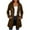 Brown, variant on Busydd Jackets for Women Solid Color Long Sleeve Trench Coat Casual Windproof Button Adjustable Waistband Hooded Womens Coat with Pockets M