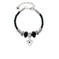 thumbnail image 2 of Delight Jewelry Silvertone Large February - Purple Crystal Heart Mom Celtic Knot Leather Bead Bracelet, 7"+2" Extender, 2 of 4