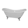 thumbnail image 1 of Double Acrylic Clawfoot Tub with Black Feet, White - 68 x 28 x 30 in., 1 of 1