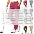 thumbnail image 3 of Quick Dry Straight Golf Pants for Women High Waist Stretch Soft Athletic Trousers with Pockets Outdoor Sports Travel Casual Trousers Purple, 3 of 8
