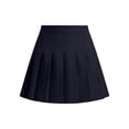 thumbnail image 6 of Girls High Waist Pleated Skirt, Elastic Waist A Line Solid Color School Uniform Tennis Skater Skirt, Navy, 9-10 Years, 6 of 6