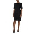 thumbnail image 4 of Nina Leonard Crew Neck 3/4 Sleeve Bodycon Zipper Back Floral Lace Dress by Curated Brands, 4 of 6