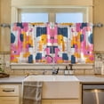 thumbnail image 2 of Yayeee Kitchen Curtains Tier Set of 2 Light Filtering 57"x24" Over Sink Window Panels, Art Geometric, 2 of 7